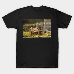 George the mouse in a log pile House NHS wood work T-Shirt